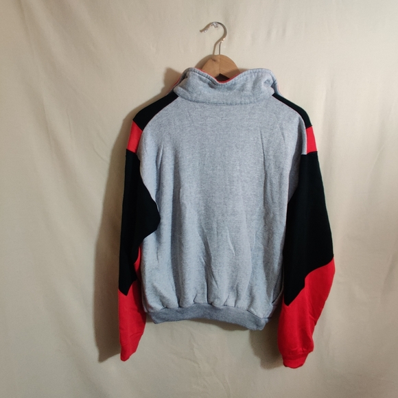 SPALDING Mens Vintage Multicolor Full Zip Color Block Cowl Neck Sweater Jacket M - Picture 8 of 10